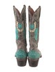 VACCARI Leather Patterned Western Boots