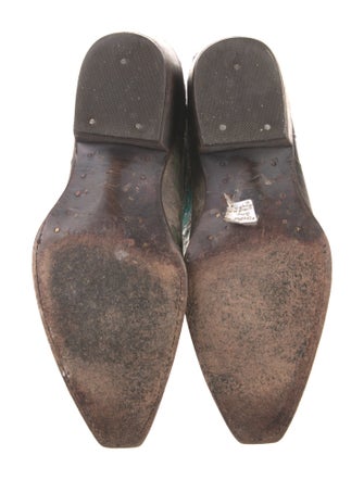 VACCARI Leather Patterned Western Boots