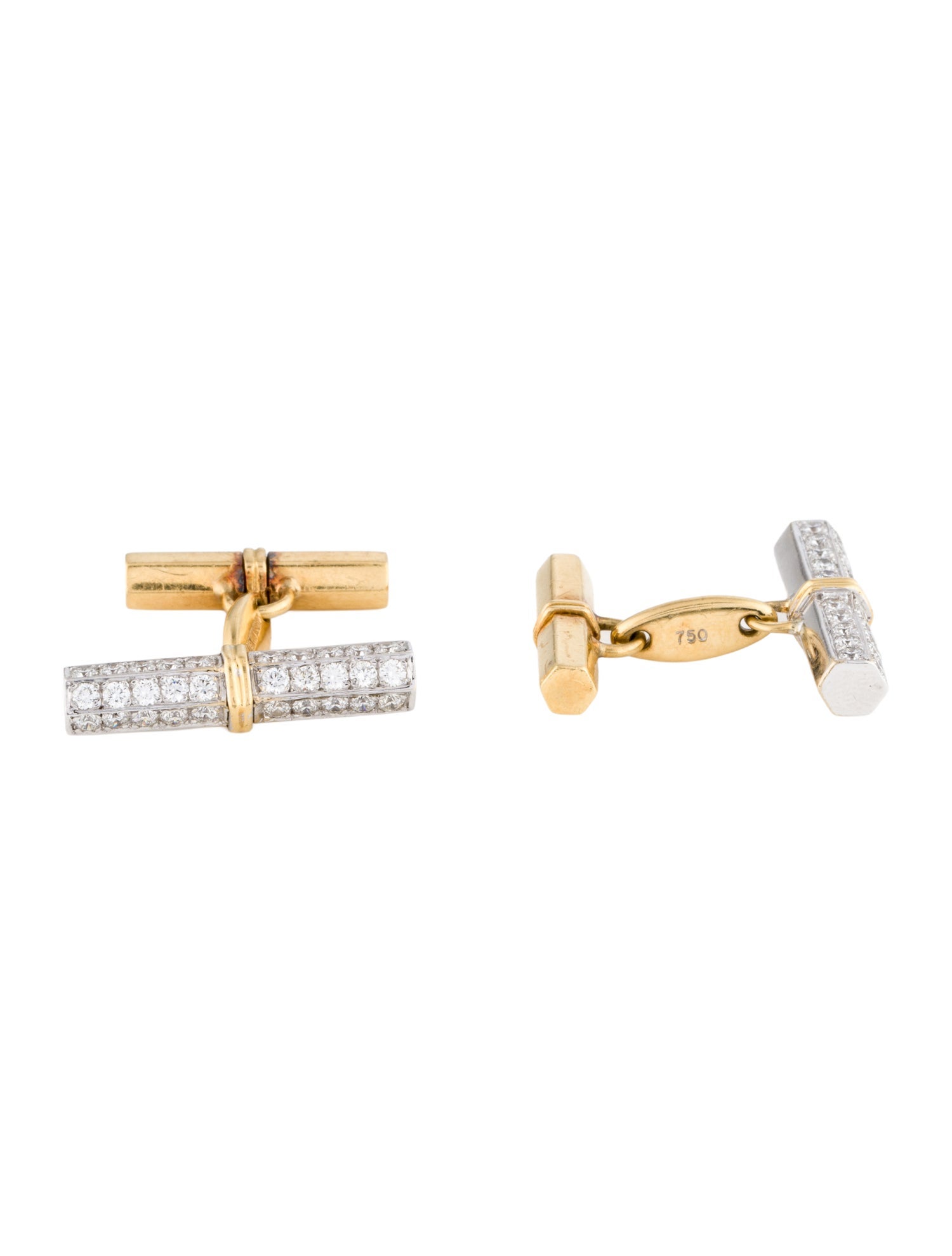 Valentin Magro 18K 2.80ctw Diamond Cufflinks