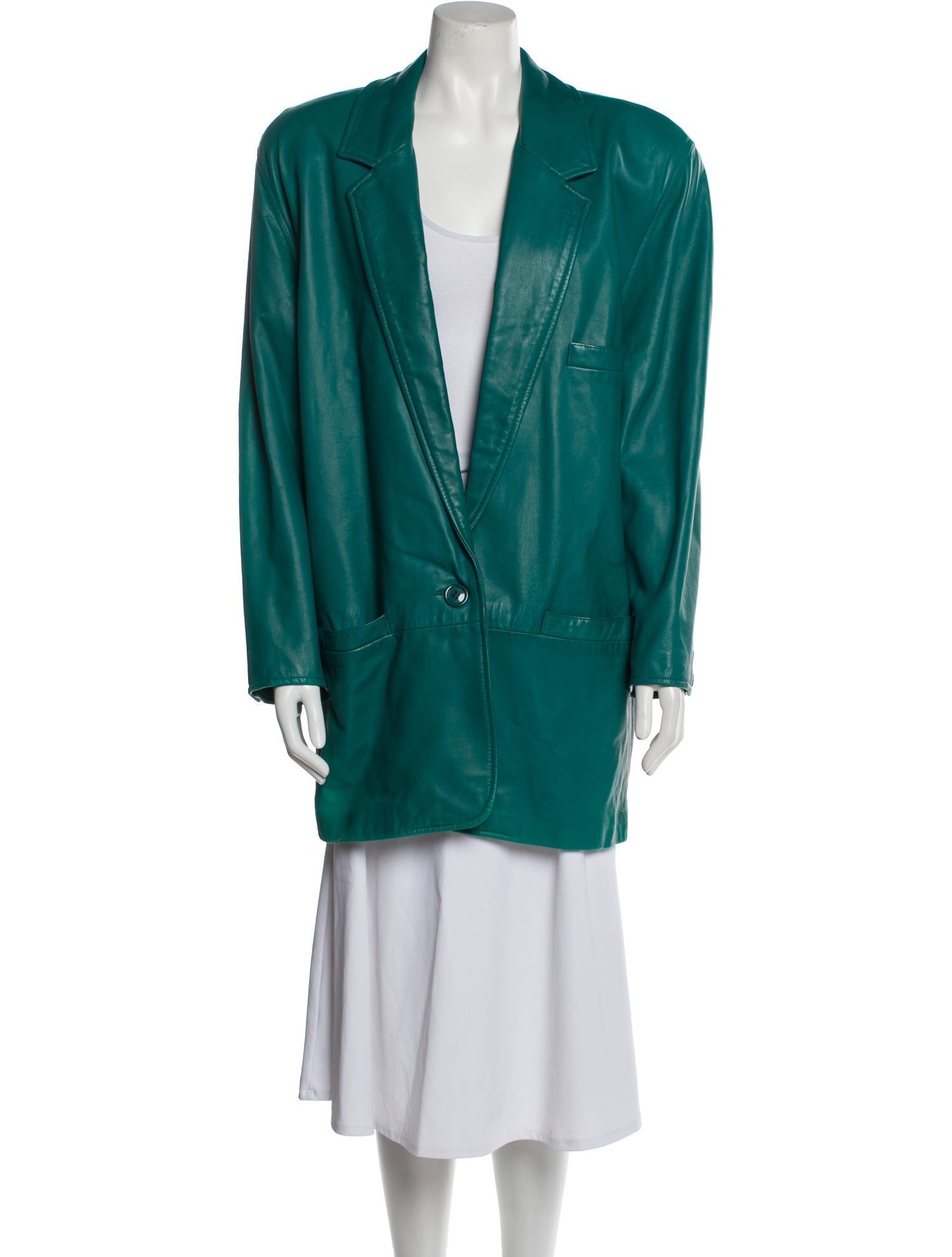 Vakko Leather Peacoat