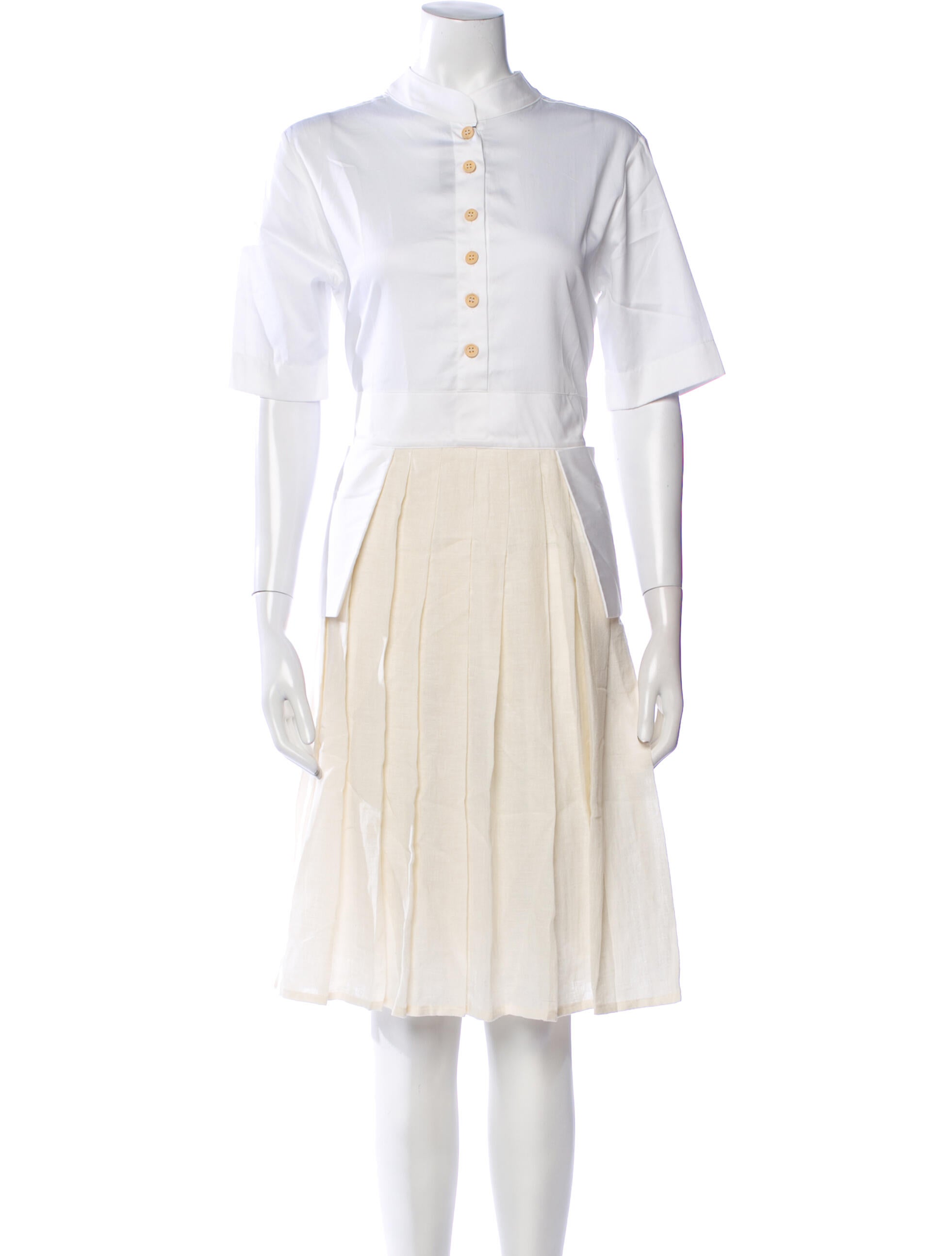 Vakko Mock Neck Knee-Length Dress