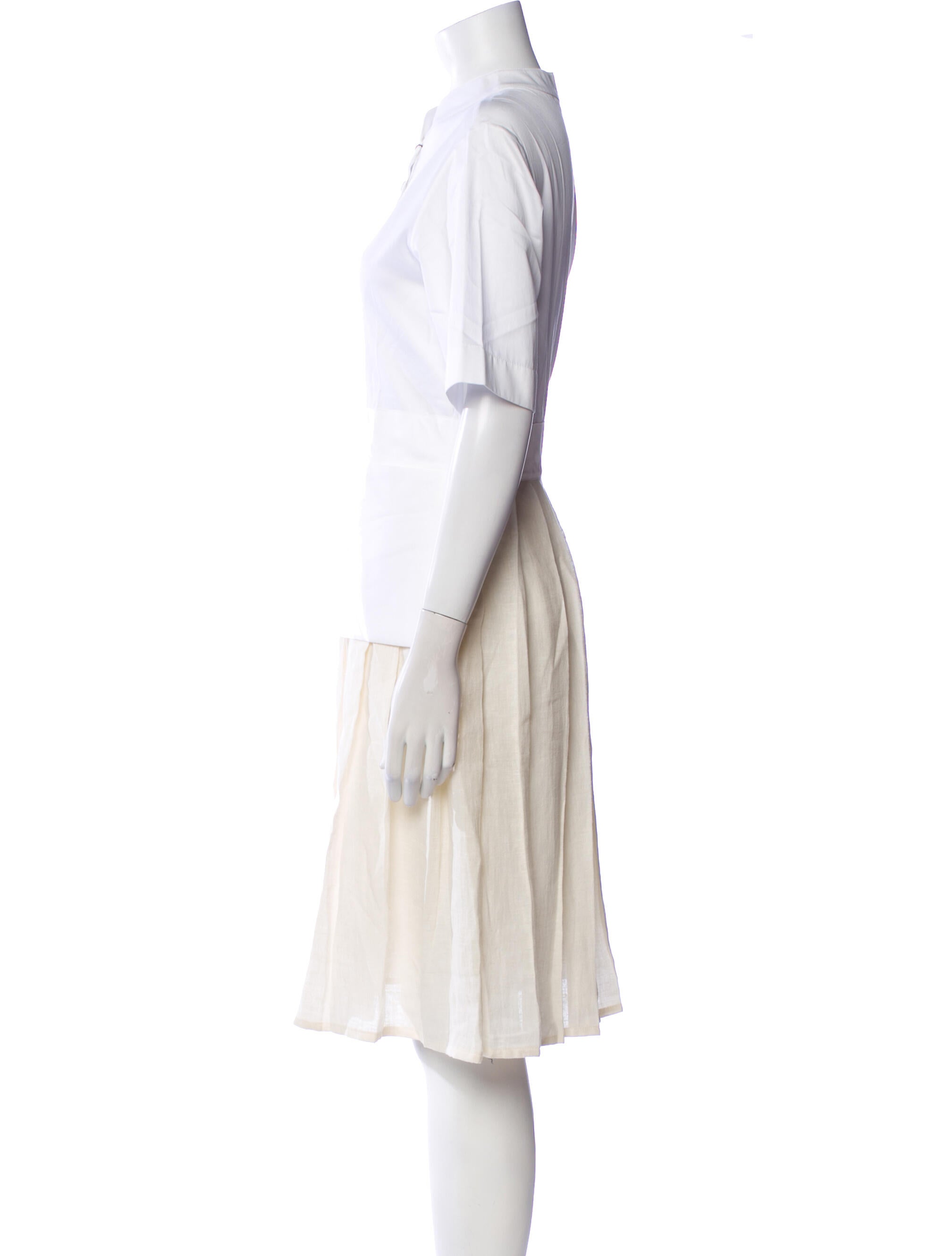 Vakko Mock Neck Knee-Length Dress