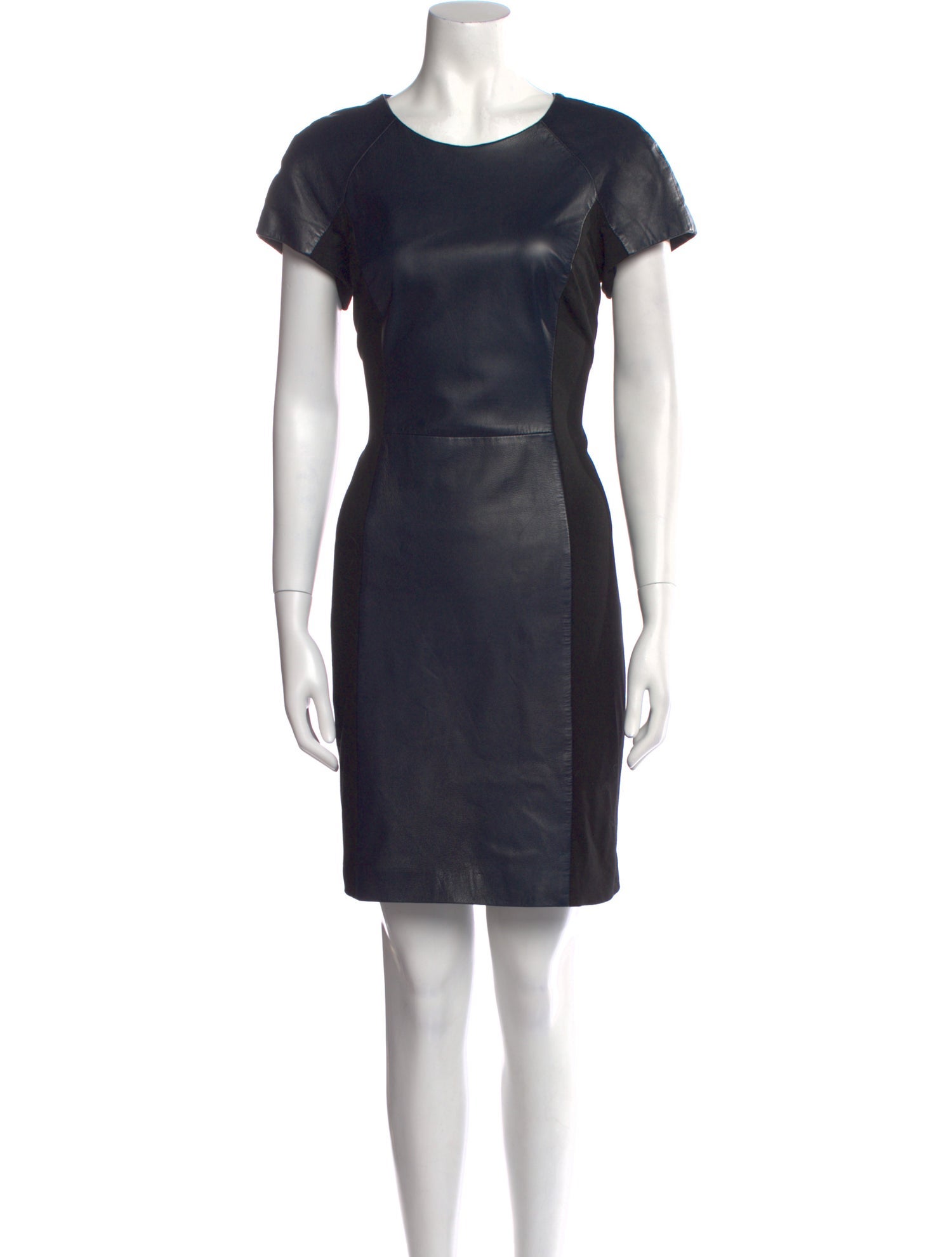 Vakko Leather Mini Dress