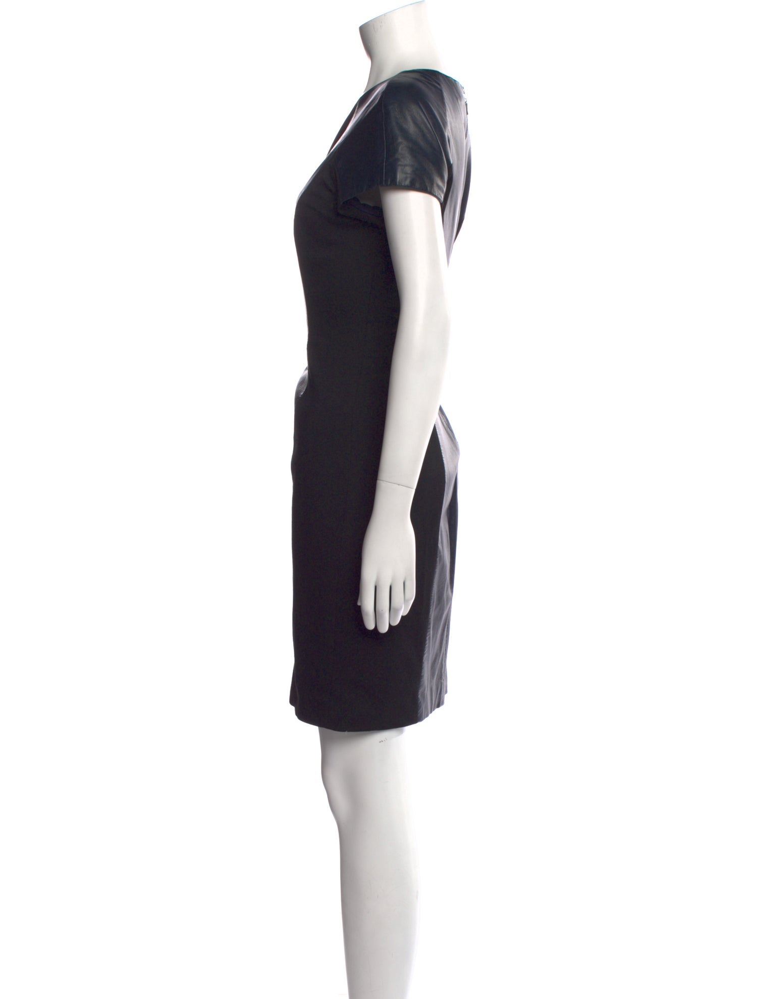 Vakko Leather Mini Dress