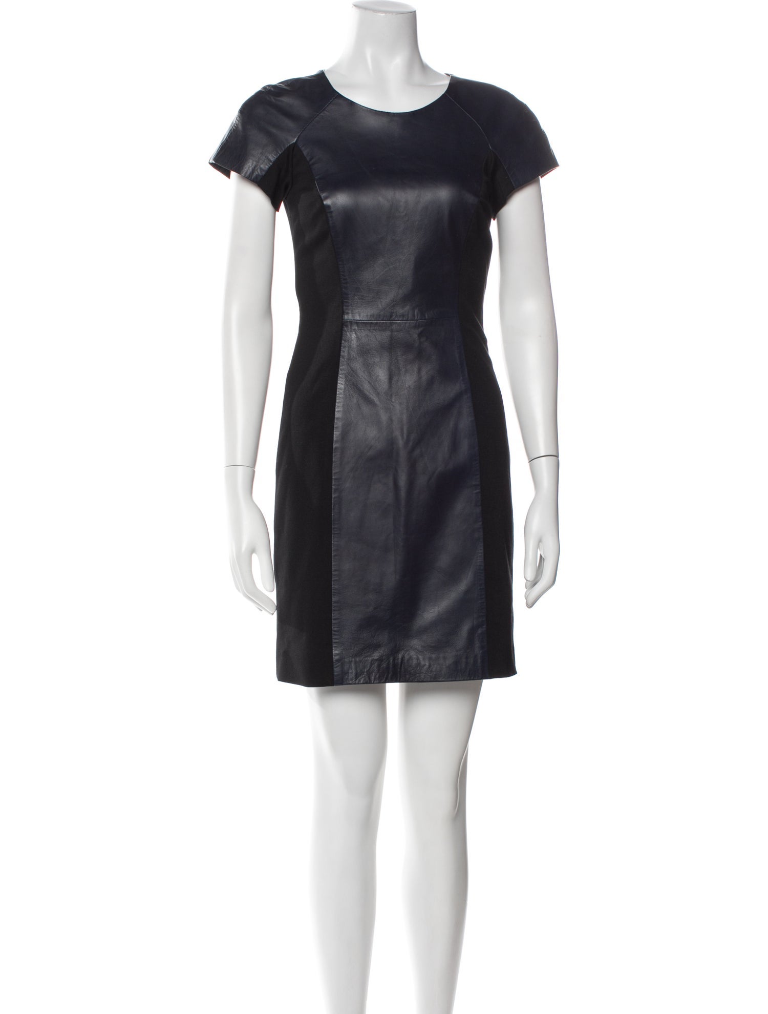 Vakko Leather Mini Dress