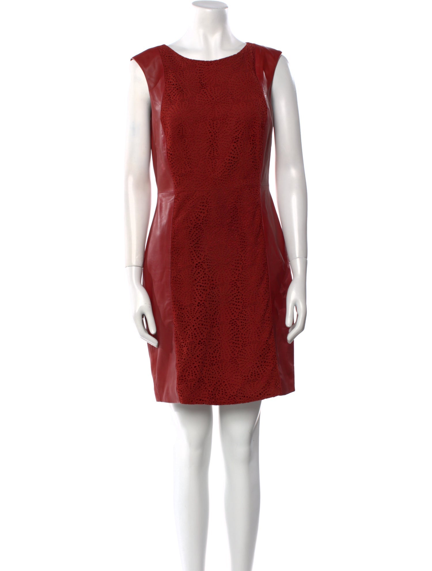 Vakko Leather Mini Dress