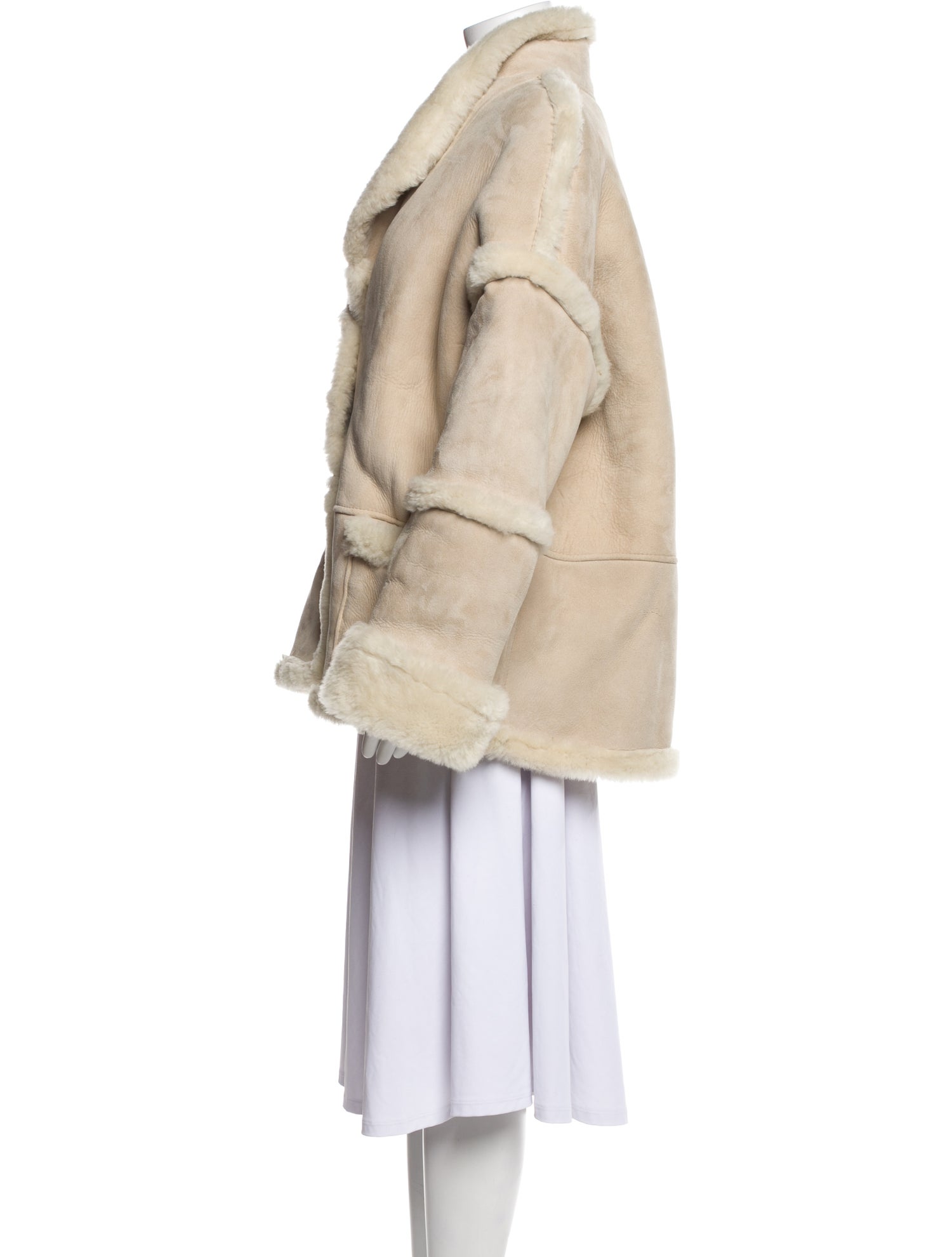 Vakko Leather Faux Fur Coat