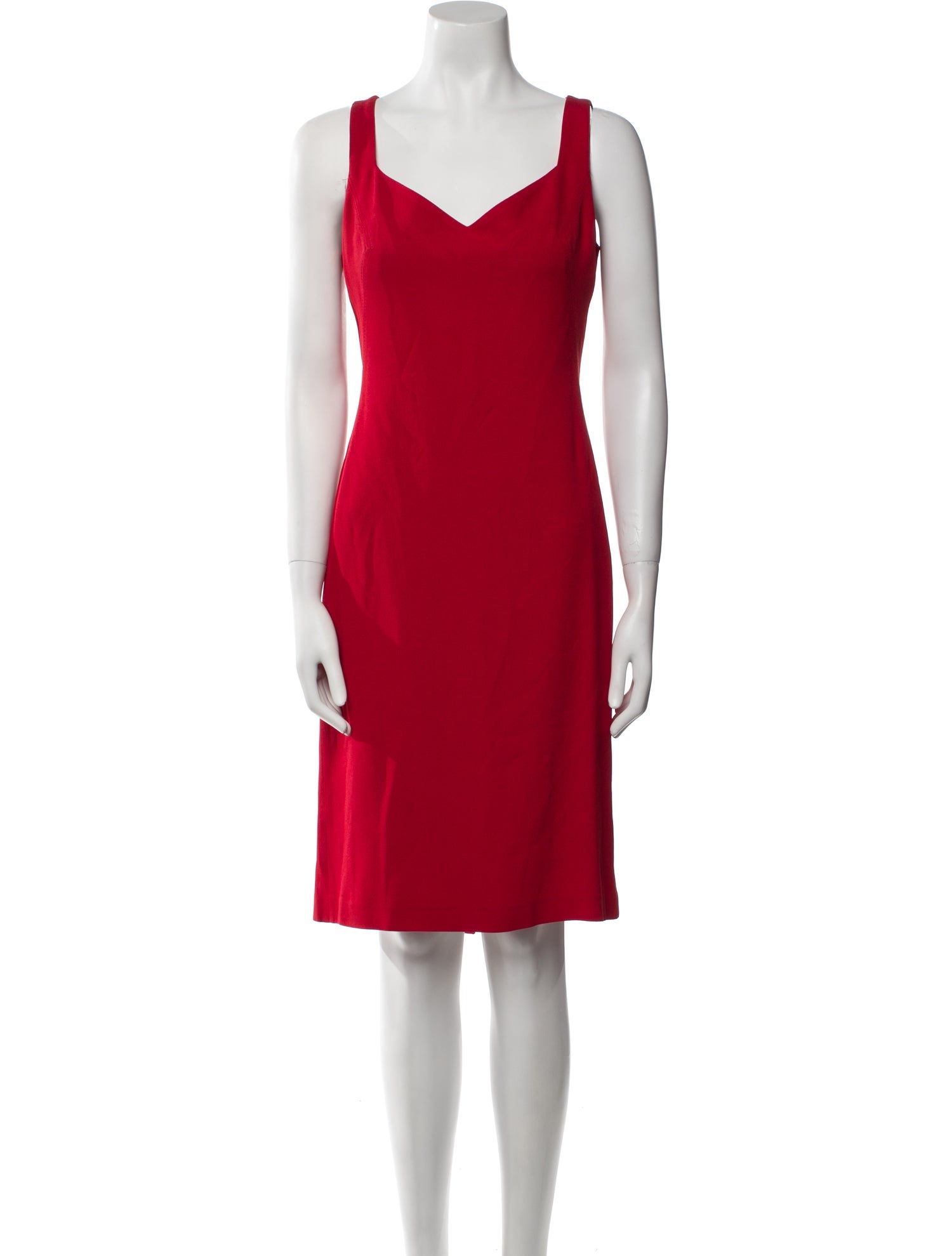 Vakko V-Neck Knee-Length Dress