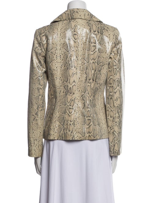 Vakko Leather Printed Blazer