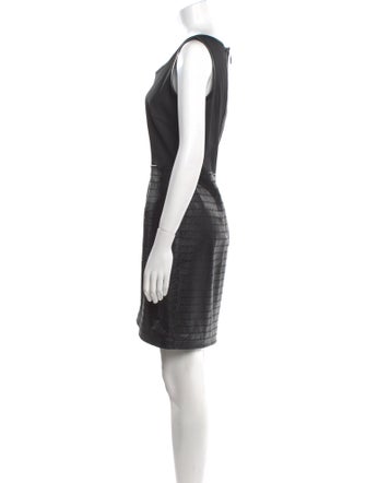 Vakko Scoop Neck Mini Dress