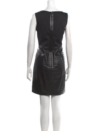 Vakko Scoop Neck Mini Dress