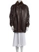 Vakko Leather Faux Fur Coat