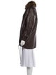 Vakko Leather Faux Fur Coat