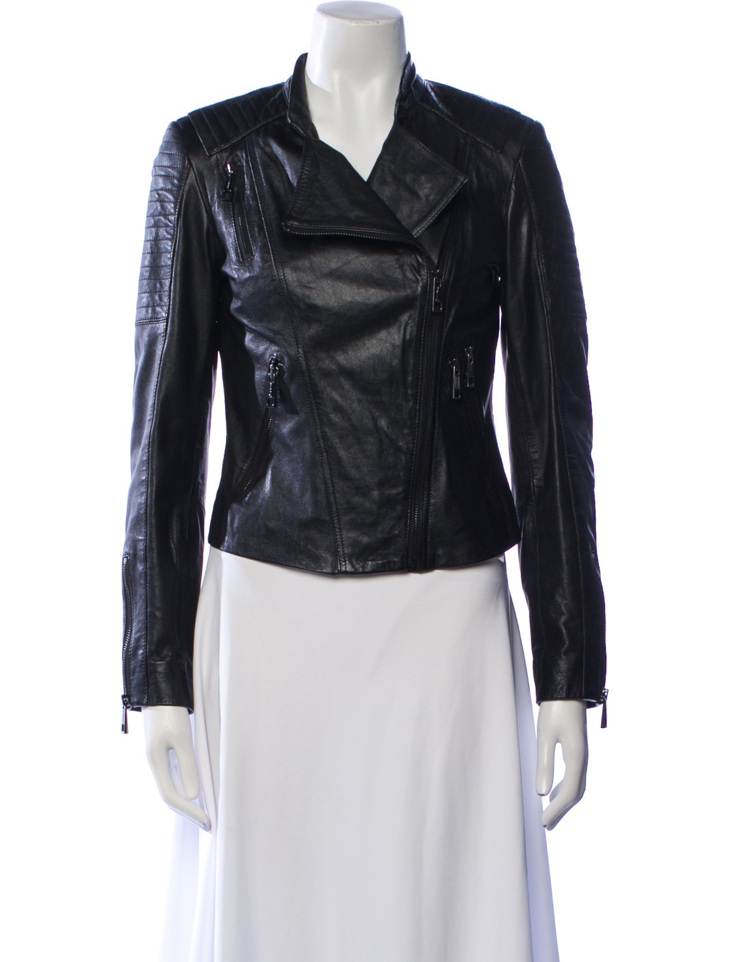 Vakko Leather Biker Jacket