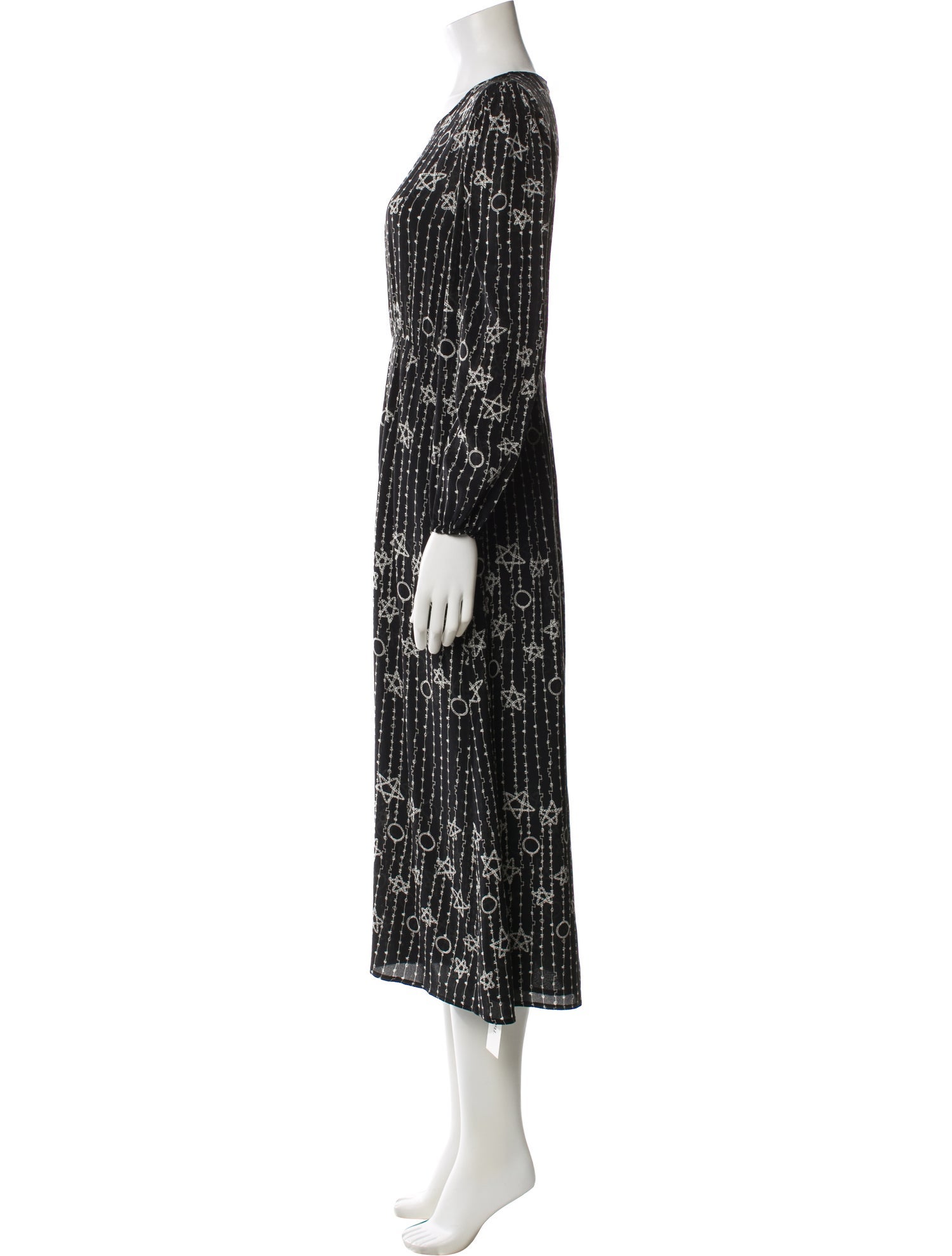 Vakko Printed Long Dress