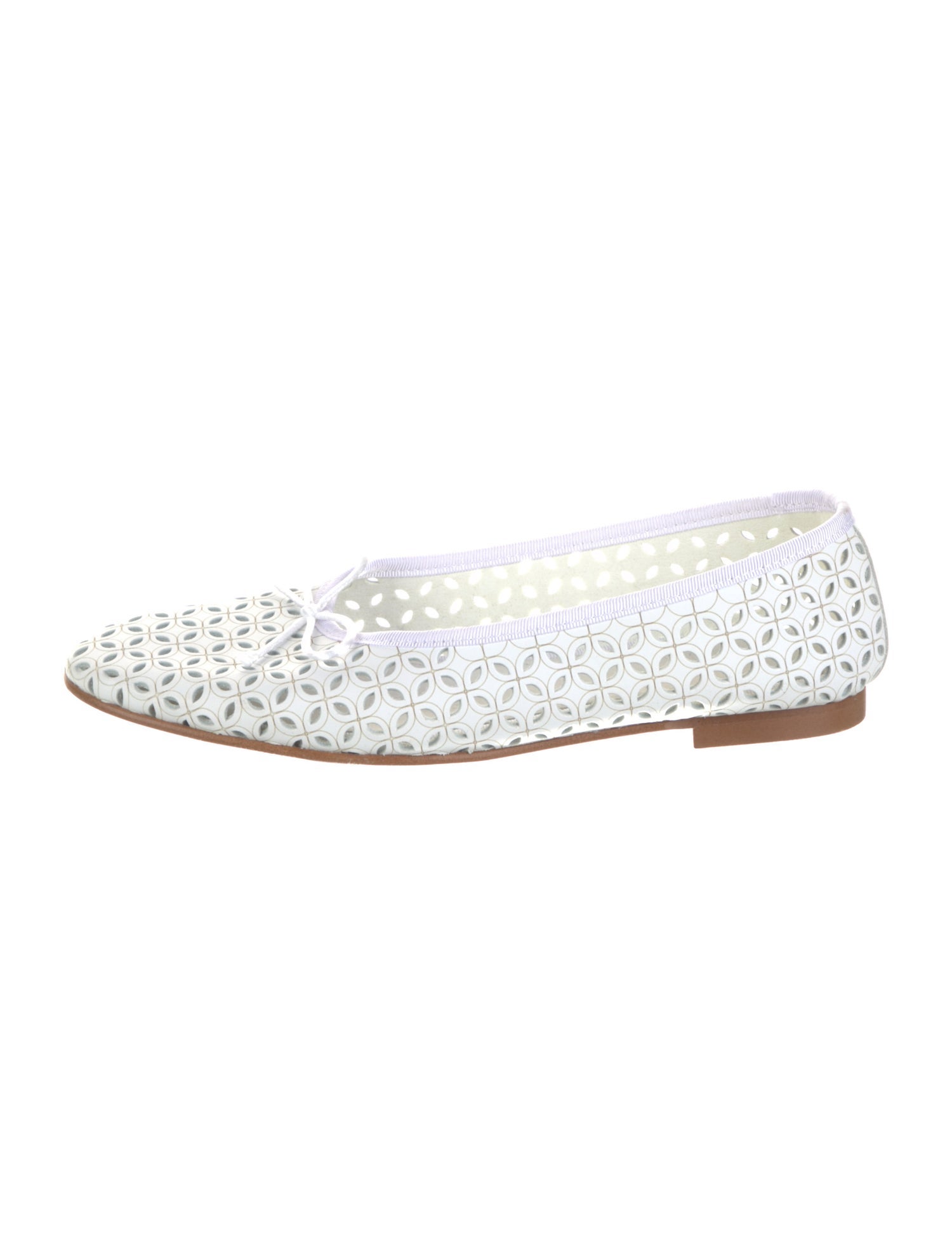 Valencia Leather Lasercut Accents Ballet Flats