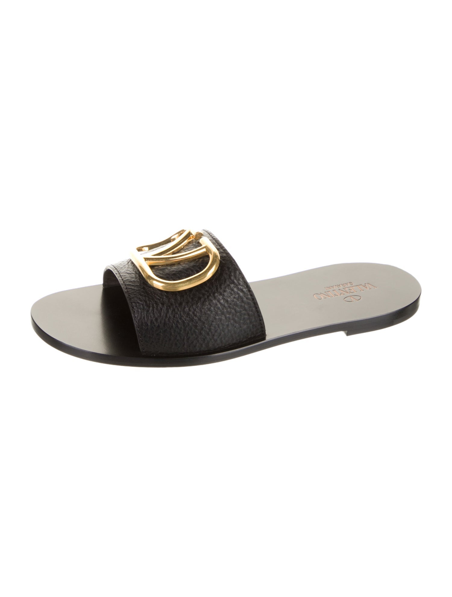 Valentini Leather Printed Slides