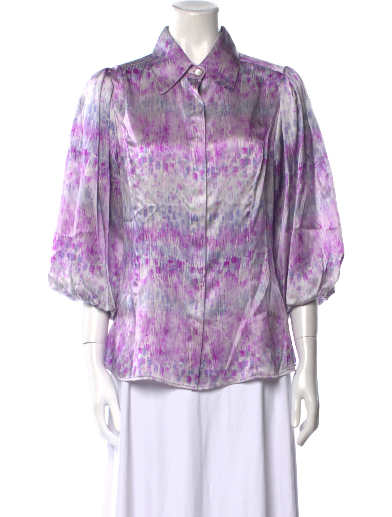Valentina Kova Printed Three-Quarter Sleeve Blouse