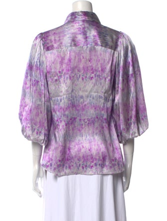 Valentina Kova Printed Three-Quarter Sleeve Blouse