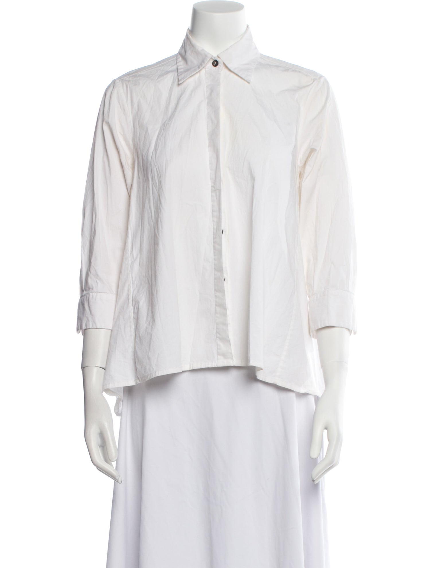Valentina Kova Three-Quarter Sleeve Button-Up Top