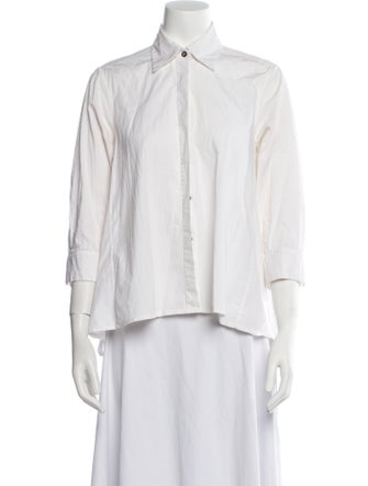 Valentina Kova Three-Quarter Sleeve Button-Up Top