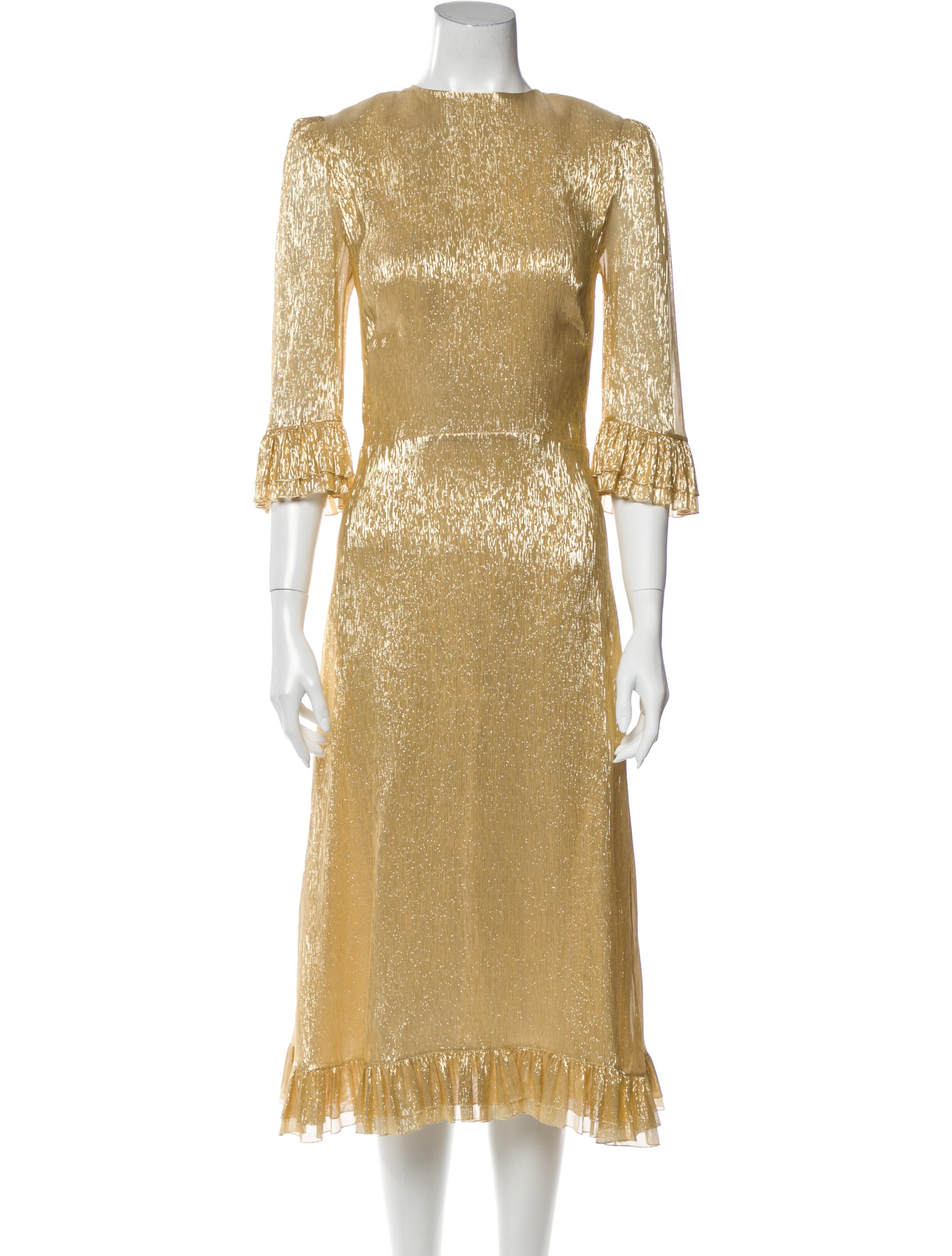 The Vampire's Wife Falconetti Midi Length Dress - Gold Dresses, Clothing -  WVAMW20202 | The RealReal
