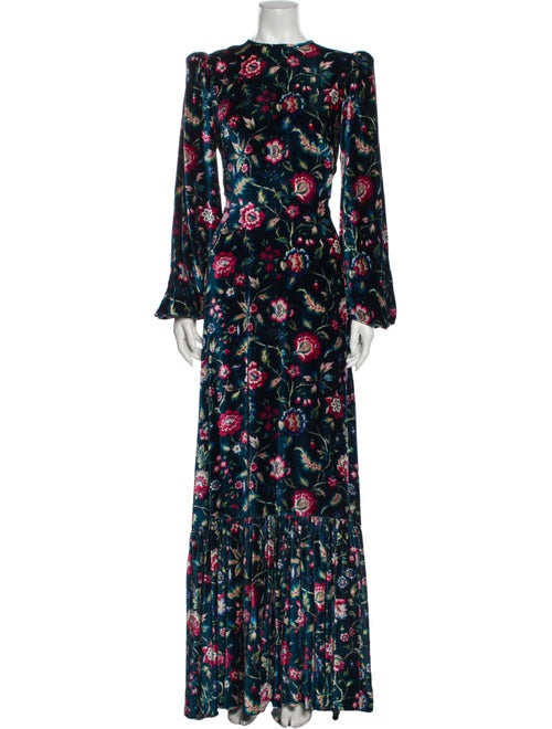 The Vampire's Wife Silk Long Dress Blue
