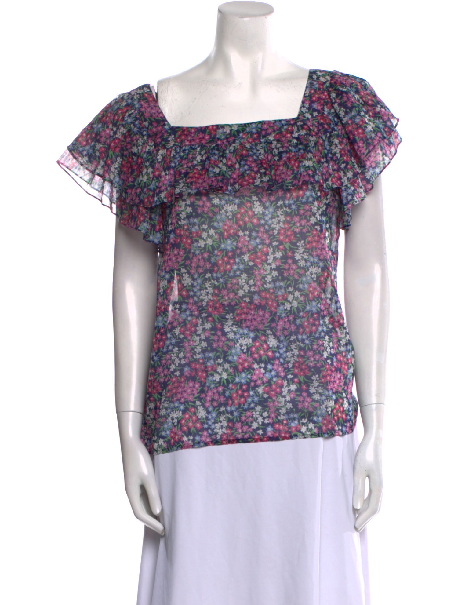 The Vampire's Wife Floral Print Square Neckline Blouse