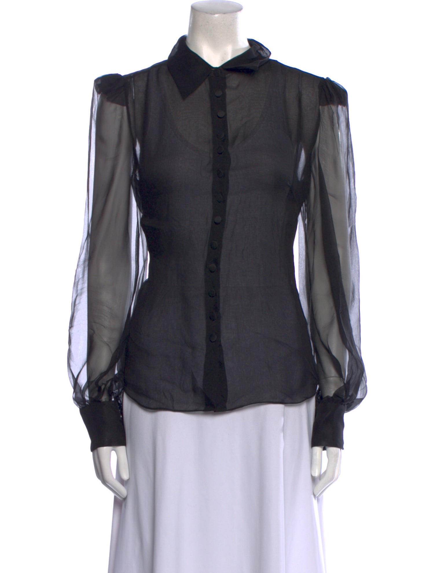 The Vampire's Wife Silk Long Sleeve Button-Up Top
