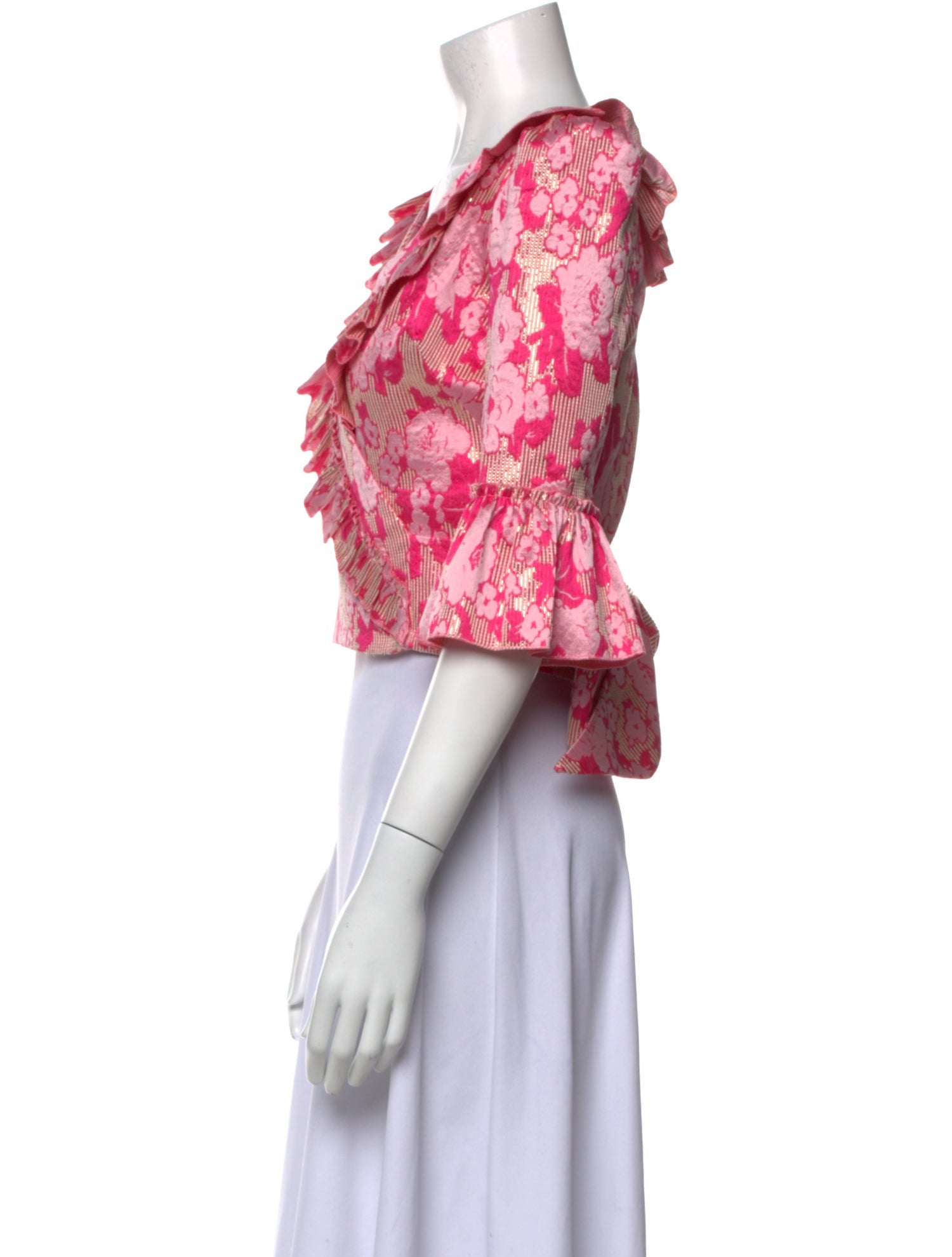 The Vampire's Wife Floral Print V-Neck Crop Top