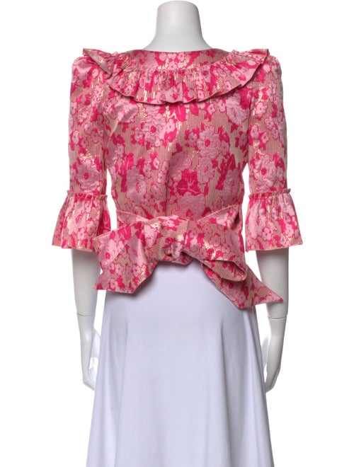 The Vampire's Wife Floral Print V-Neck Crop Top