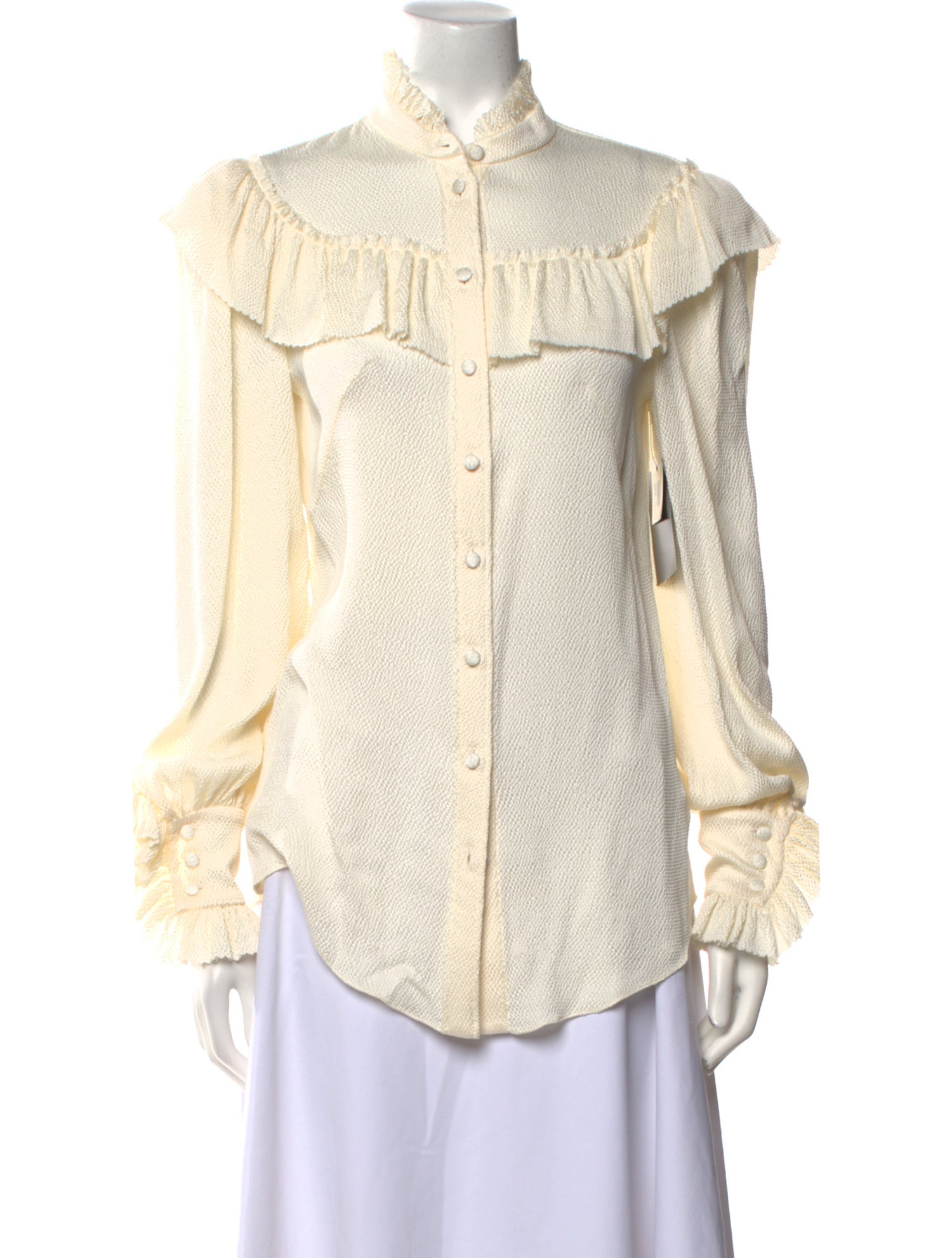 The Vampire's Wife Silk Mock Neck Button-Up Top w/ Tags