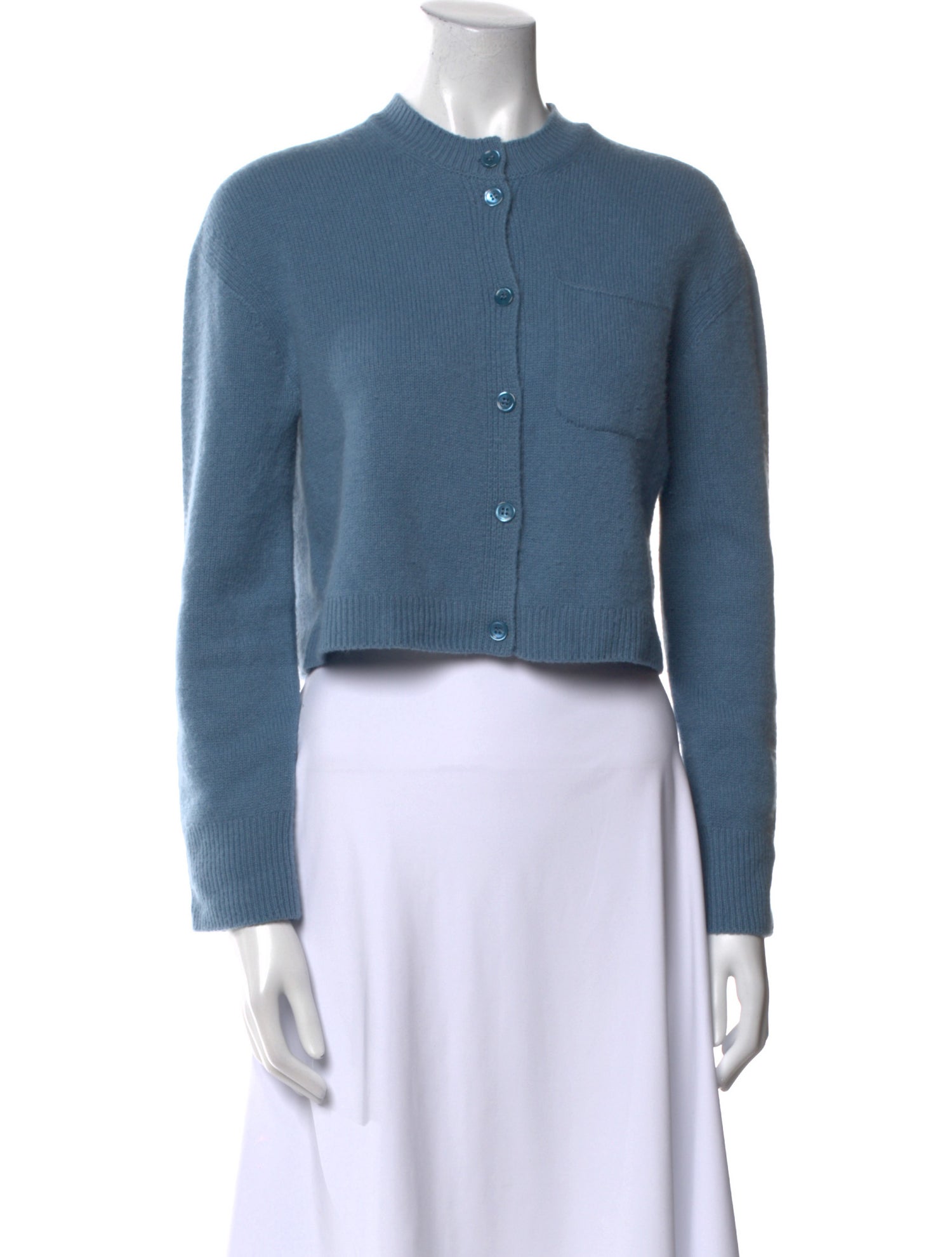 Vanise Cashmere Mock Neck Crop Top