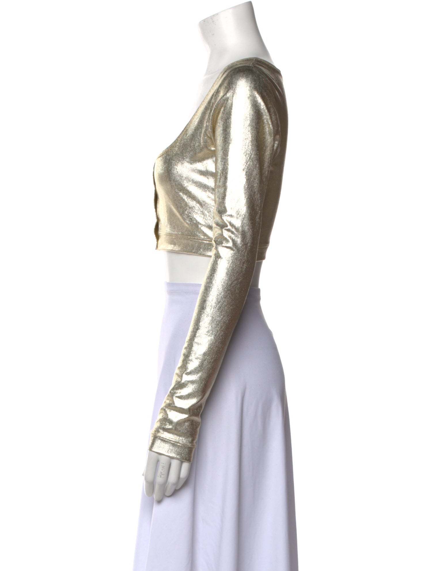 Vaquera Square Neckline Long Sleeve Crop Top