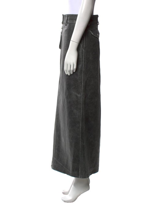 Vaquera Leather Midi Length Skirt