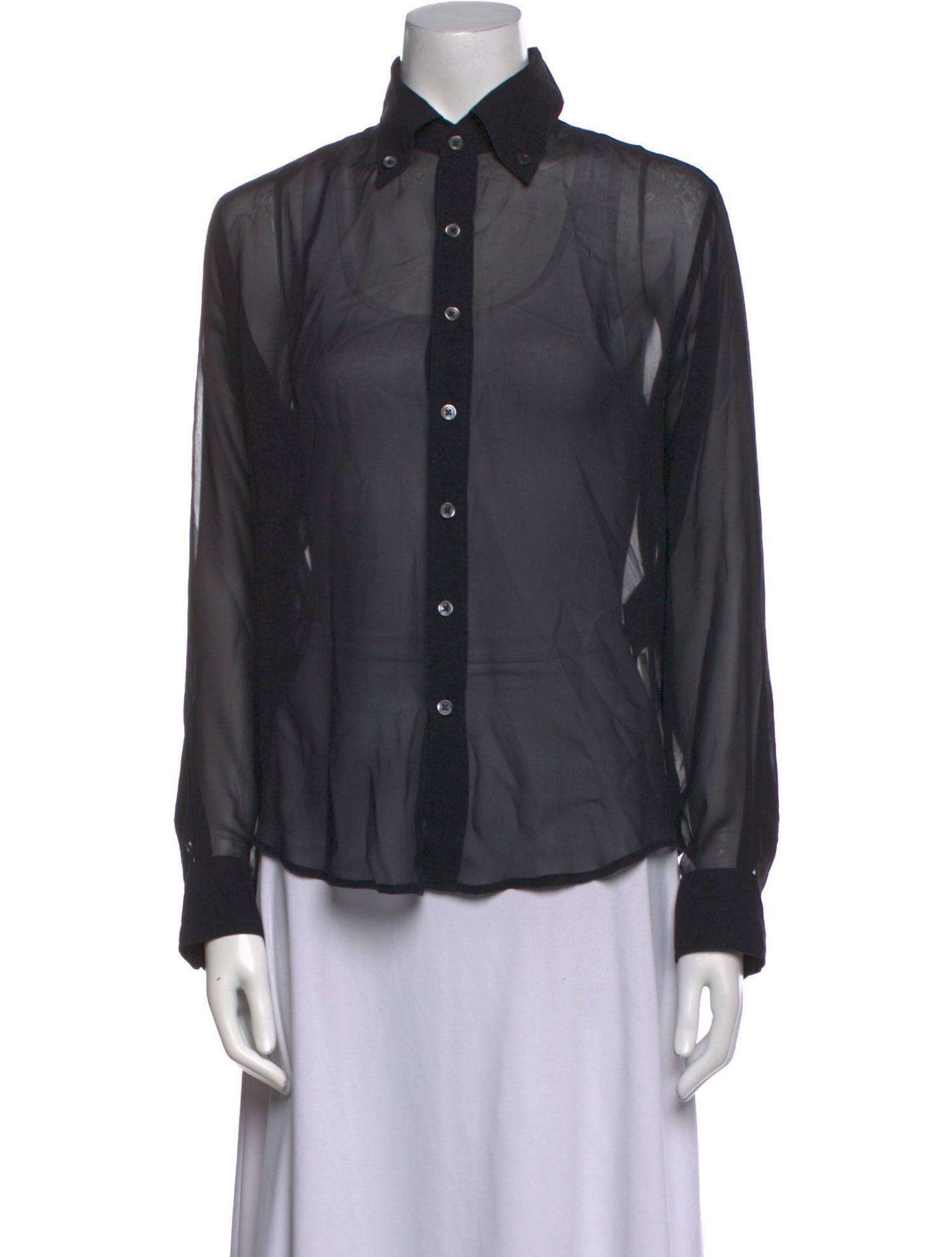 Vaquera Silk Long Sleeve Button-Up Top