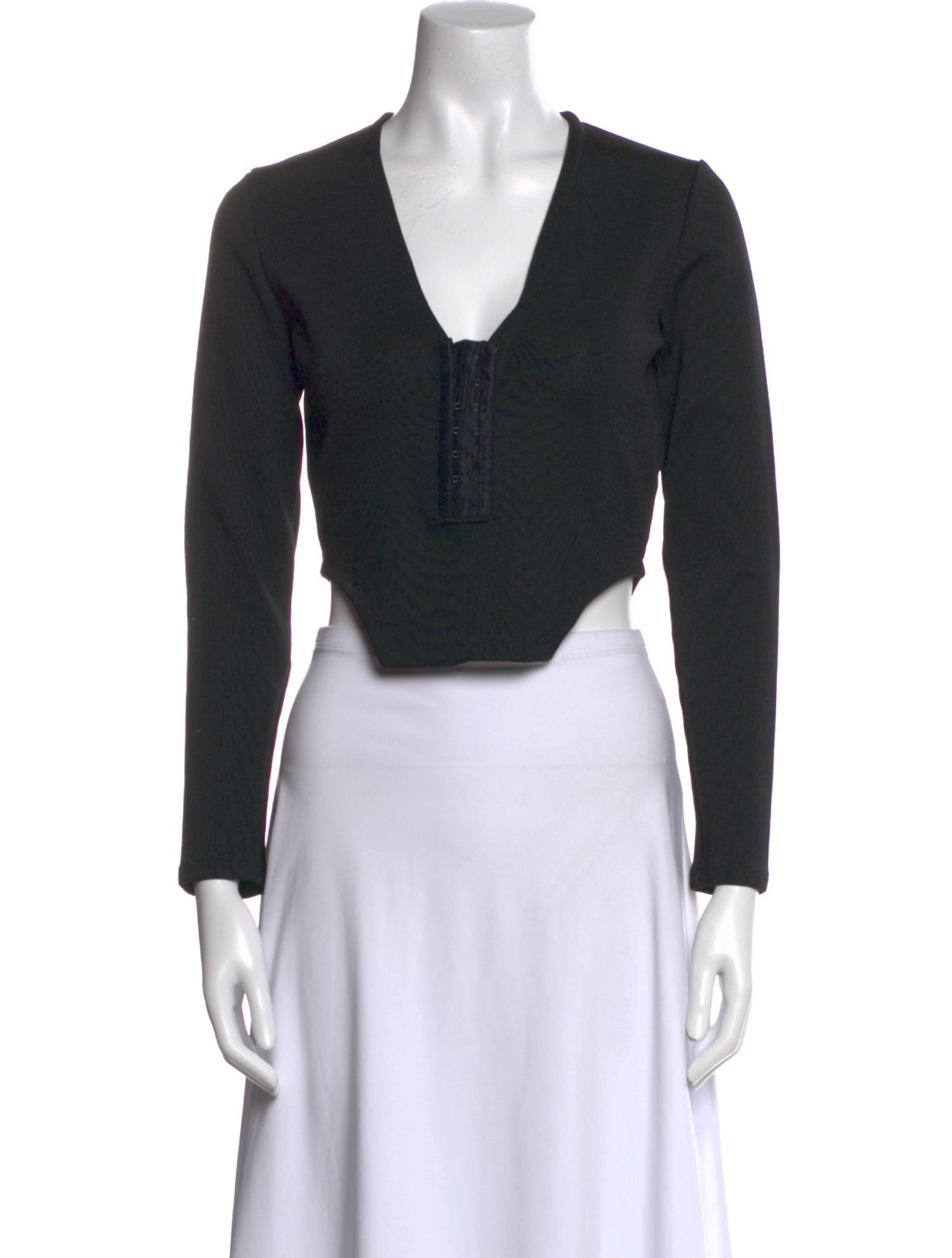 Vaquera V-Neck Long Sleeve Crop Top