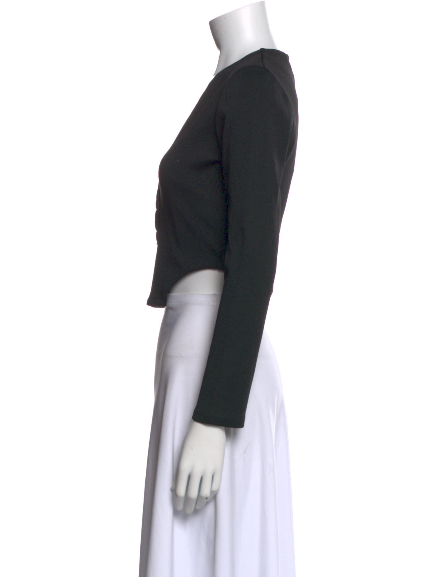 Vaquera V-Neck Long Sleeve Crop Top