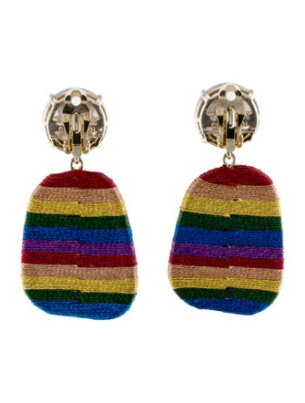 Maryjane Claverol Crystal & Cord "After The Storm" Clip-On Drop Earrings
