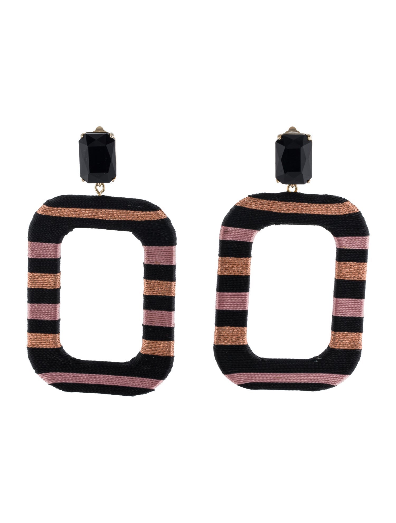 Maryjane Claverol Crystal & Thread Margot Square Hoops Earrings