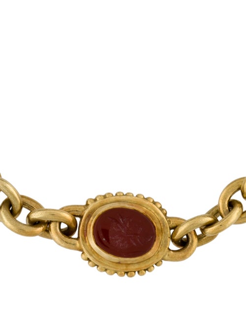 Vahe Naltchayan 18K Carved Carnelian, Onyx, & Chalcedony Station Bracelet
