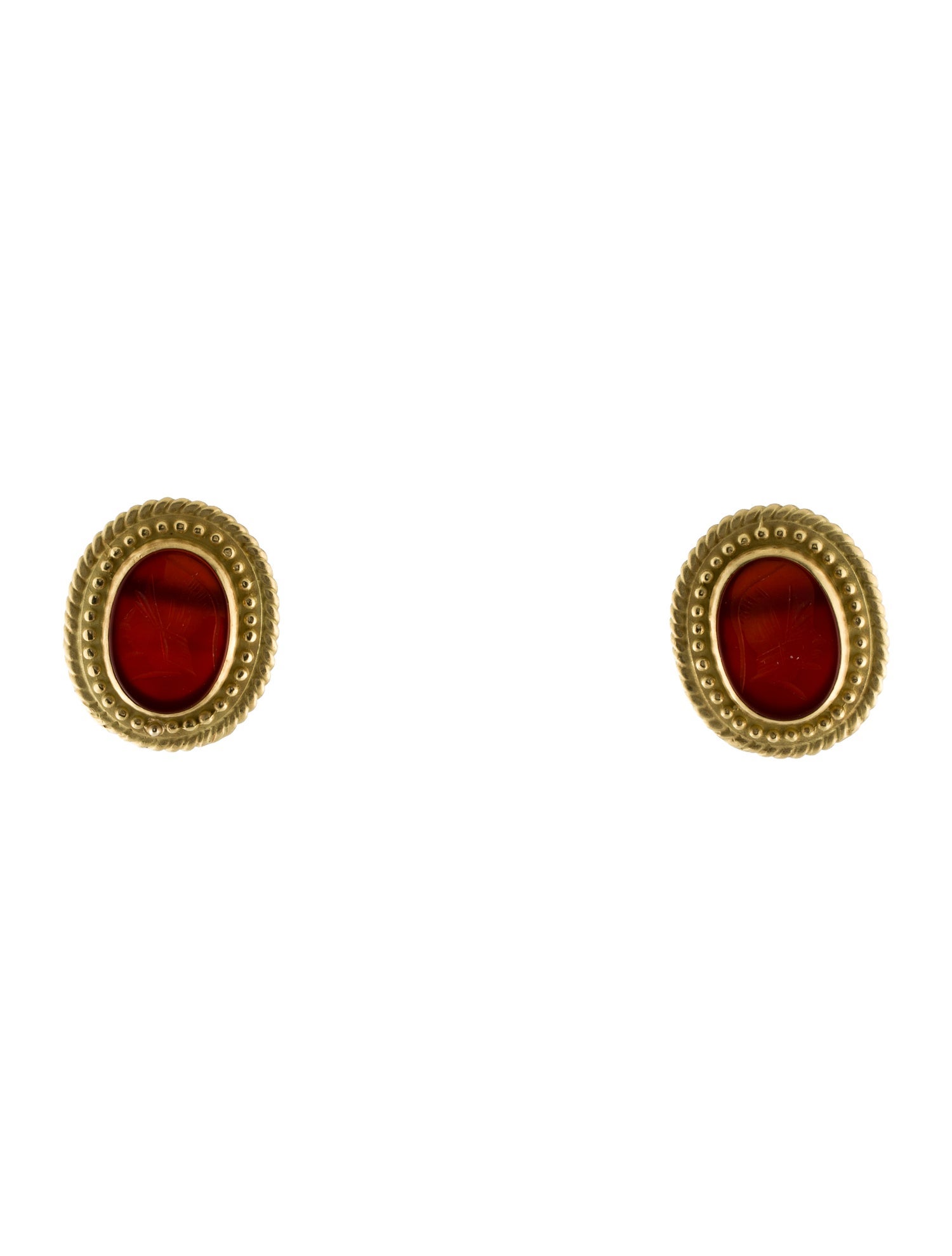Vahe Naltchayan Vintage 18K Carnelian Earclips