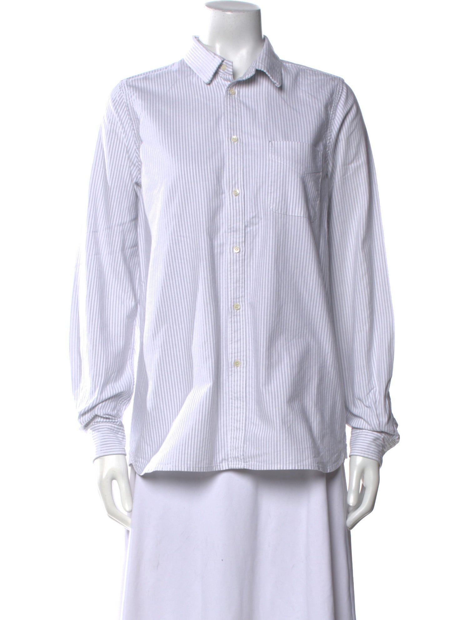 Vis A Vis Striped Long Sleeve Button-Up Top