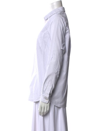 Vis A Vis Striped Long Sleeve Button-Up Top