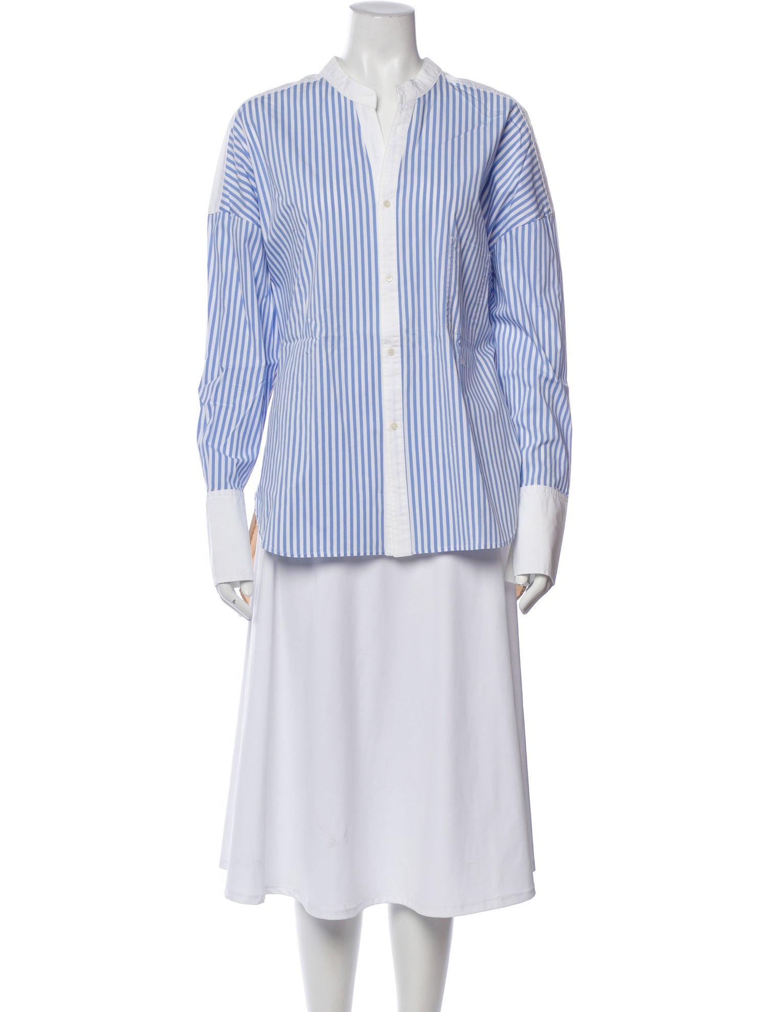 Vis A Vis Striped Long Sleeve Button-Up Top