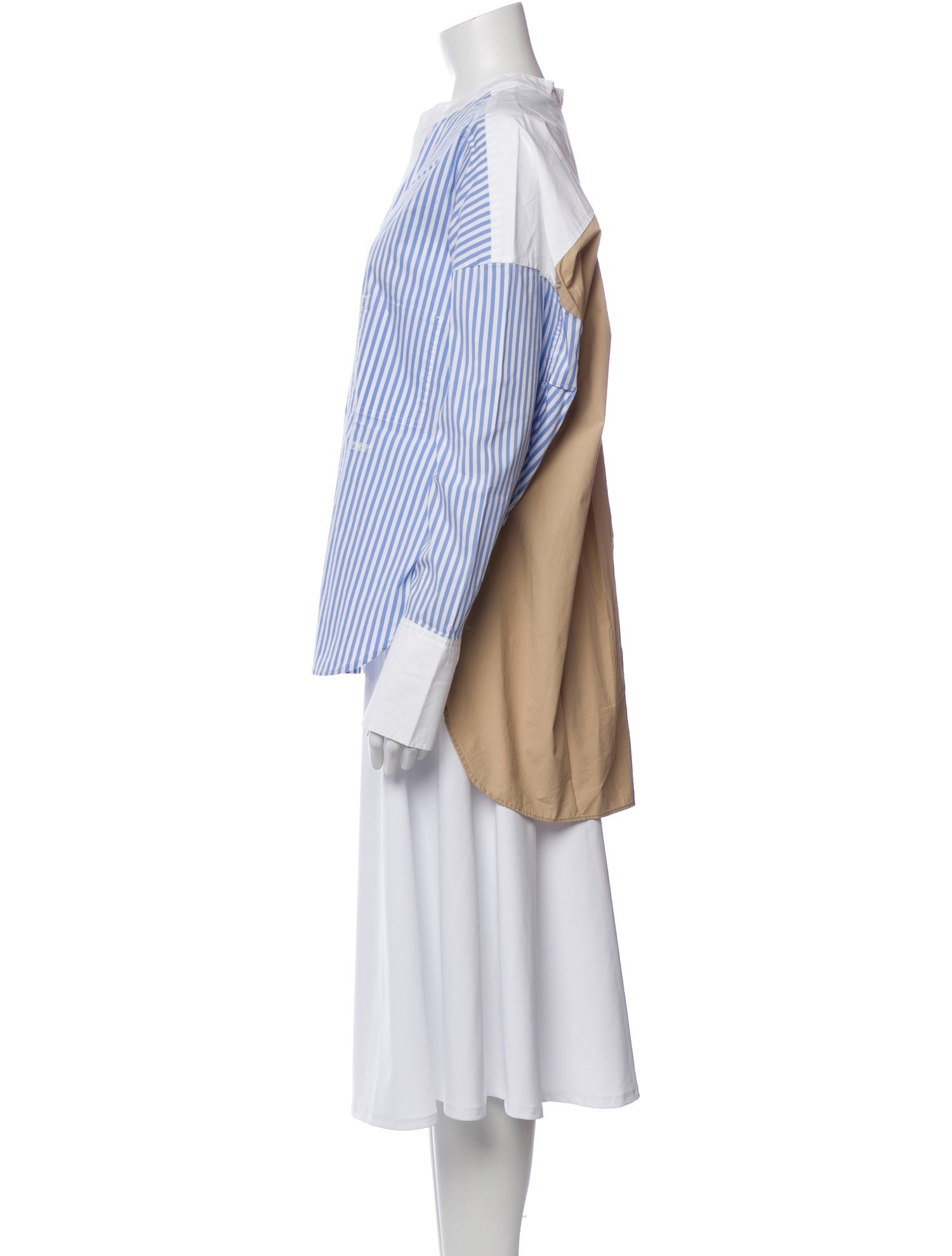 Vis A Vis Striped Long Sleeve Button-Up Top