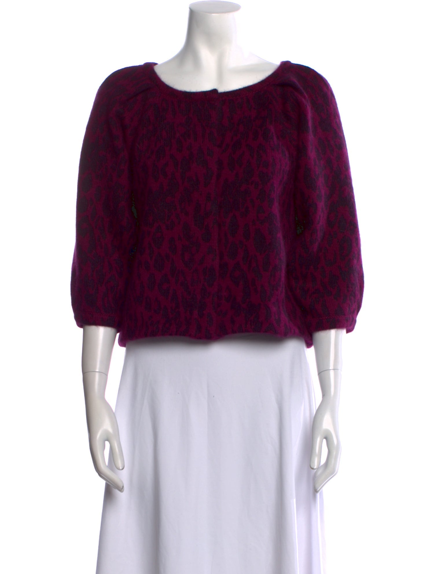 Vanessa Bruno Athé Animal Print Scoop Neck Sweater w/ Tags