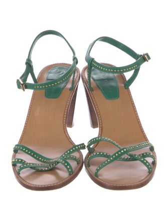 Vanessa Bruno Athé Leather Studded Accents Sandals