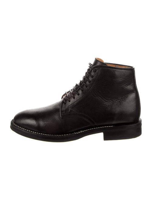 Viberg Leather Lace-Up Boots Black