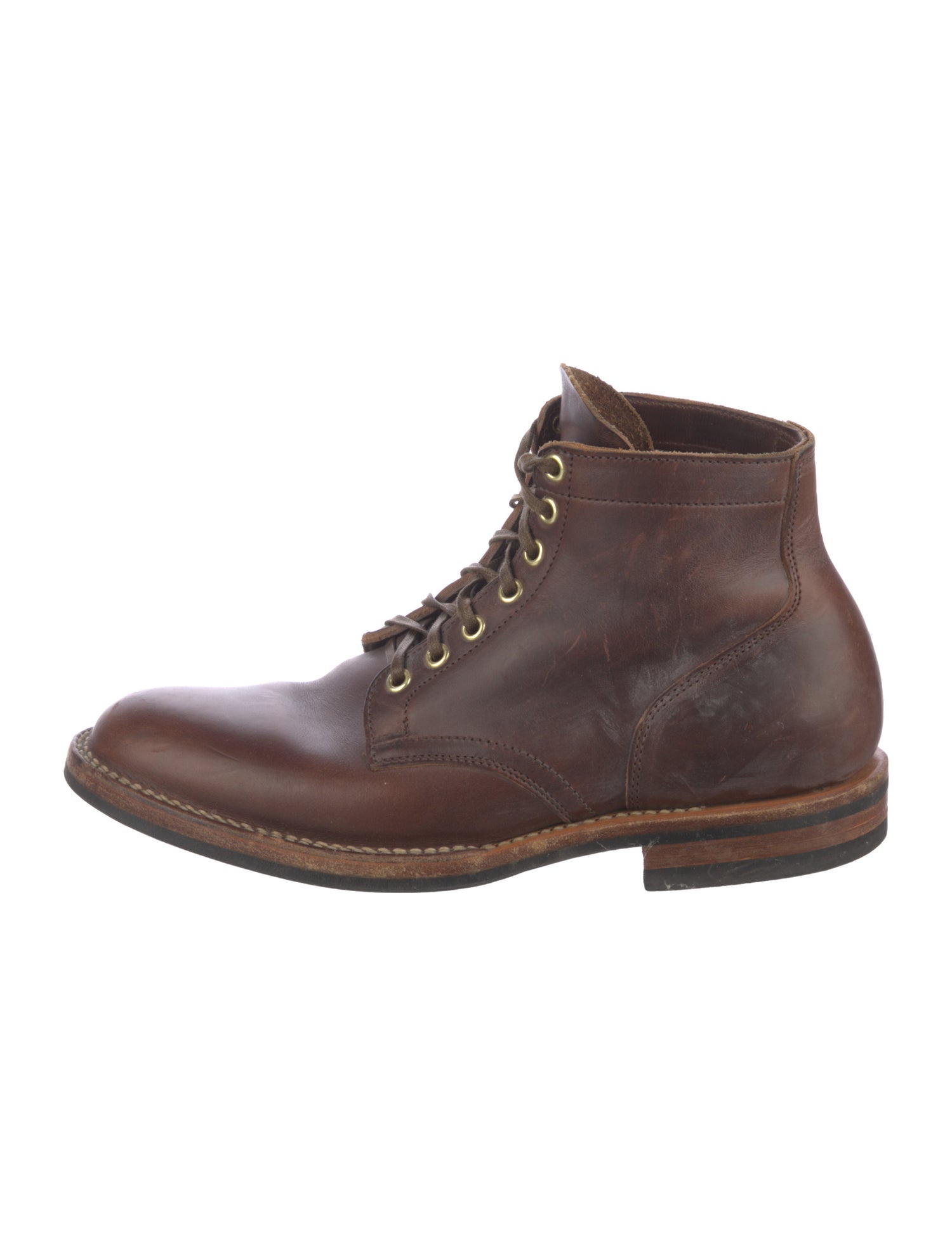 Viberg Leather Lace-Up Boots